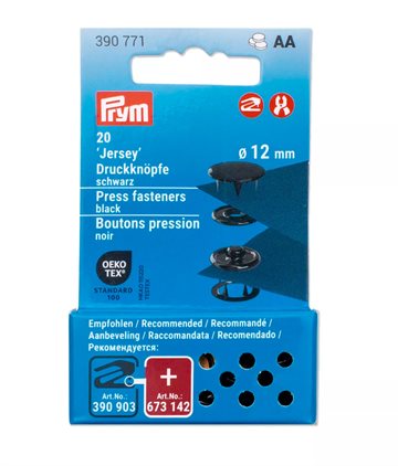 Prym Jersey Trykknapper refill 12mm Sort